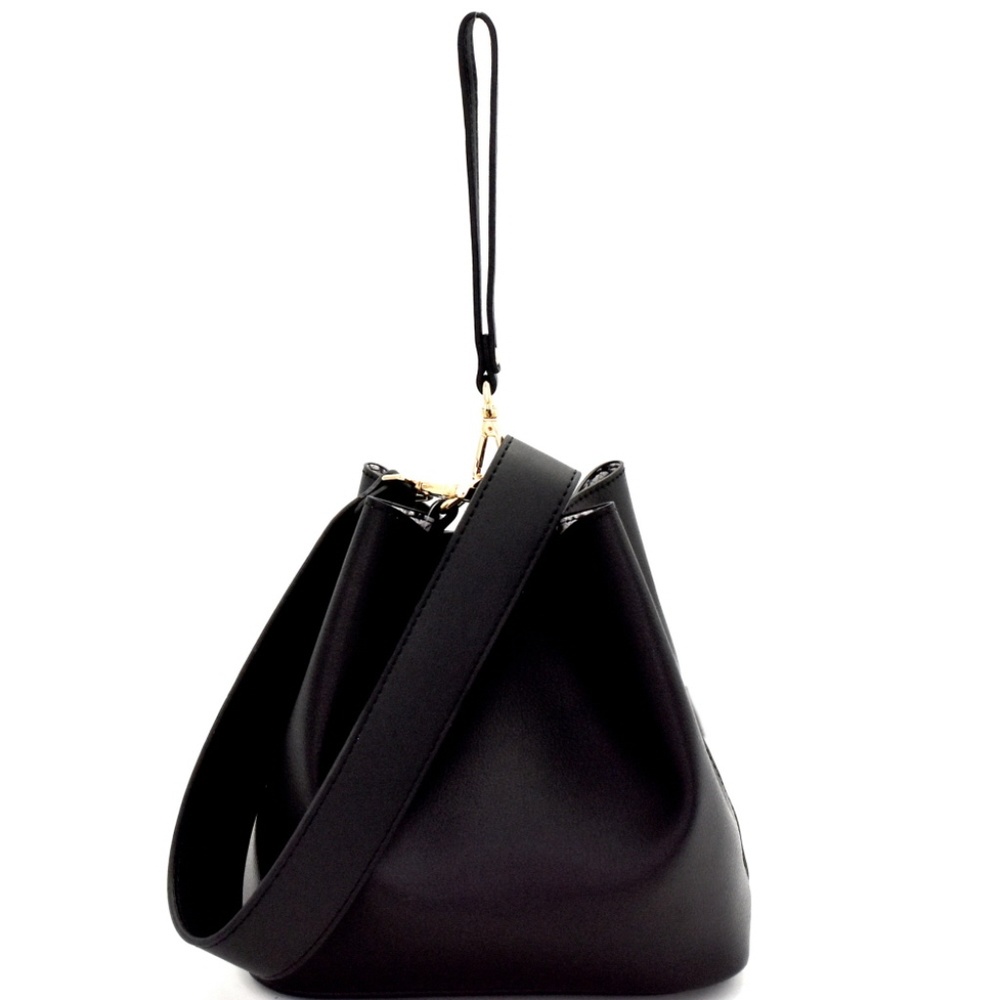 Soft and Light 2 Way Top-Handle Shoulder Bag Black